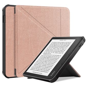 Capa PU função despertar/dormir automático com apoio, ouro rosa Magunivers para Kobo Libra 2 - 1