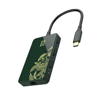 Adaptador Lenovo ER-08 | Type-C a HUB 1000mbps 3USB3.0 PD HDMI VGA para HUAWEI Mate40/P50 Samsung S20 - 1