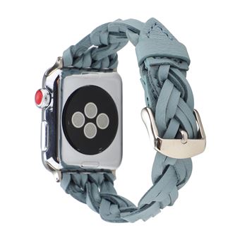 Bracelete de Couro HSMY Trançado para Apple Watch Series 6/ SE/ 5/ 4 | 40 mm - Azul Claro - 1