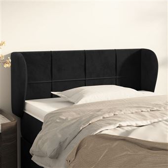 Cabeceira de Cama com Abas vidaXL | Veludo | 103x23x78/88 cm | preto - 1