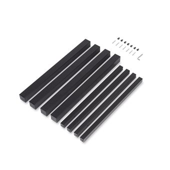 Patas quadradas e estrutura para mesa Emuca  | 50x50 mm | 750x750 | Pintado preto | Aço | 1 ud. - 1