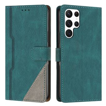 Capa FOXDOCK para Samsung Galaxy S22 Ultra | Fecho Magnético | Pele TPU Macia | 3 Compartimentos para Cartões | Função de Suporte | Verde - 1