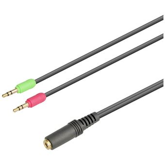 Cabo Separador NIMO | Jack 3.5mm fêmea 4P para 2 Jack 3,5mm | Auscultadores + Microfone - 1