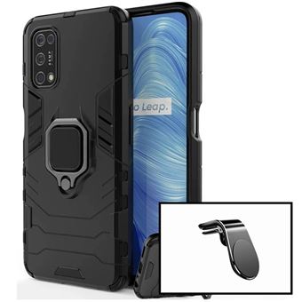 Kit Phonecare | Suporte Magnético L Safe Driving para Carro + Capa Military Defender 3x1 Anti-Impacto para Realme V5 5G - 1