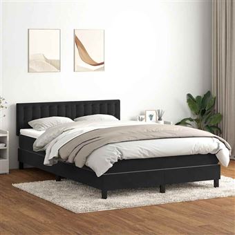 Cama com molas/colchão vidaXL | 160x210 cm | veludo preto - 1