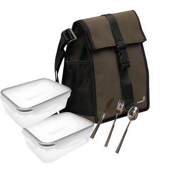 Set Lancheira Smartlunch Square | Verde | 2 Caixas de 500 ml e Talheres - 1