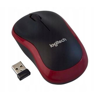 Rato sem Fios Logitech M186 | Sensor Ótico - Vermelho/Preto - 1