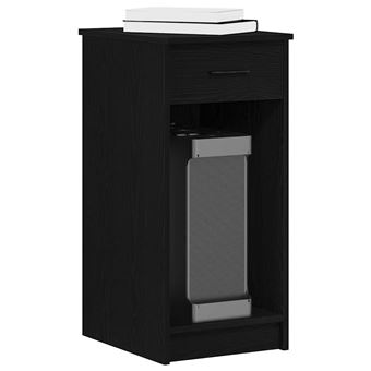 Suporte para torre de computador com gaveta vidaXL | 35x45x77 cm | preto - 1