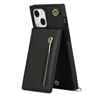 Capa e Tpu + Pu magunivers Anti-Riscos com Suporte de Pontapé | Ranhuras para Cartas e Cordão de Segurança Preto para Iphone 13 Mini 5.4'' - 1
