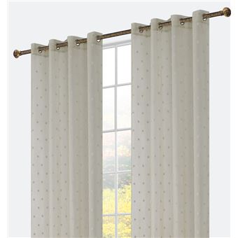 Cortina Bordada com Flores de Algodão BOD HOME | 140x260cm | Castanho Claro - 1