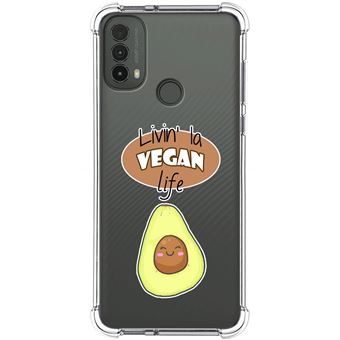 Capa Tumundosmartphone de silicone anti-choque para Motorola Moto E40 design desenhos Vegan Life - 1