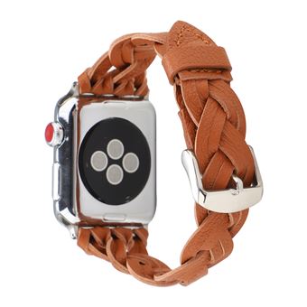 Bracelete de Couro HSMY Trançado para Apple Watch Series 6/ SE/ 5/ 4 | 40 mm - Castanho - 1