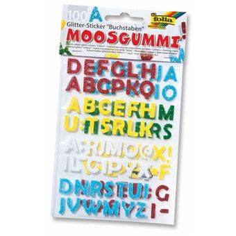 Blister com 100 Autocolantes FOLIA Moosgummy Glitter Letras - 1