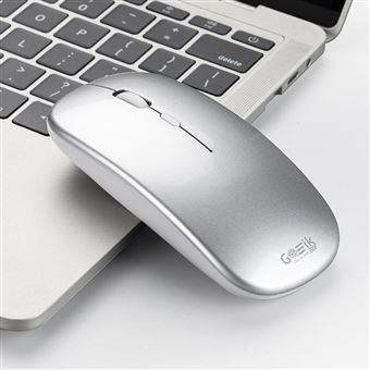 Rato Recarregável Sem Fio Goeik: Bluetooth 5.0 + 2.4Ghz com Pen USB - Prata - 1