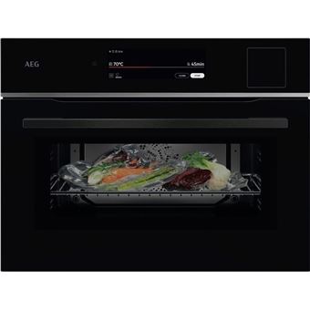 Forno Elétrico AEG Series 9000 Forno Compacto a Vapor Série 9000 ProAssist com SteamPro com Display CookSmart Touch+ 7,8 '', com WiFi | 45 L | 59.5 cm | A+ | Preto - 1
