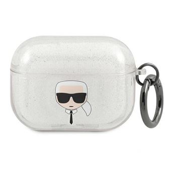 Capa Original Brilhante Karl Lagerfeld Glitter Airpods Pro Prateado - 1