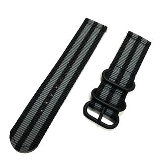 Pulseira de Nylon Magunivers | 20mm | Preto / Cinza | para Samsung Galaxy Watch Active 2/Huawei Watch GT 42mm - 1