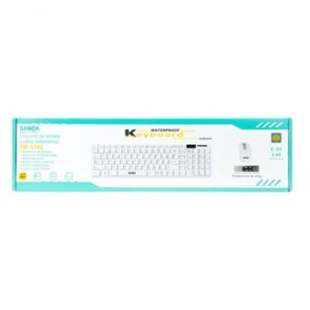 Teclado e Rato sem Fios SANDA K-06 | 2.4G | Branco - 1