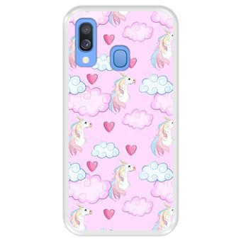 Capa Tpu Hapdey para Samsung Galaxy A40 2019 | Design Sonhando com Unicórnios - Transparente
