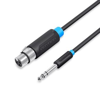 Cabo de Áudio Vention Jack 6.5mm Macho Stéreo para XLR Fêmea de 10 metros - Preto - 1