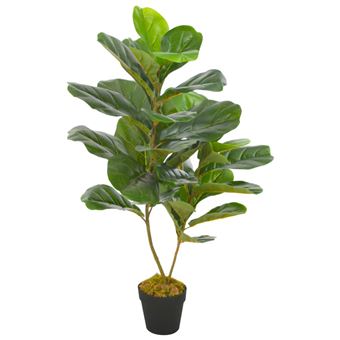 Planta Figo Folhas de Violino Artificial vidaXL com vaso 90 cm verde - 1