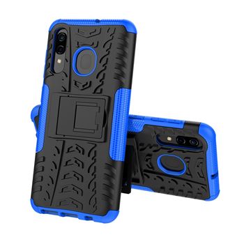 Capa TPU Magunivers cool pneu híbrido com kickstand azul para Samsung Galaxy A50/A30/A20
