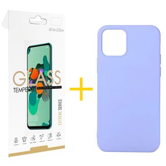 Pack 1 x Película de Vidro Temperado 2.5D + Capa skyhe Apple iphone 11 Pro | Silicone Líquido - Roxo - 1