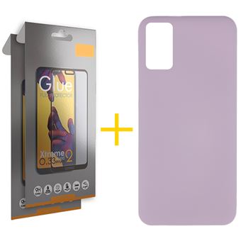 Conjunto skyhe 2 x Película de Vidro Full + Capa para Samsung Galaxy A71 4G | Silicone Líquido - Roxo - 1