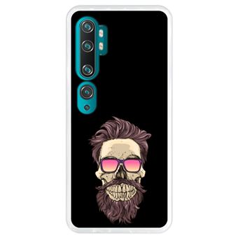 Capa Hapdey para Xiaomi Mi Note 10 - Note 10 Pro - CC9 Pro | Silicone Flexível em TPU | Design Crânio retrô, verão quente - Transparente