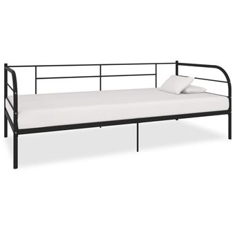 Estrutura Sofá-Cama VidaXL 90X200 cm Metal Preto - 1
