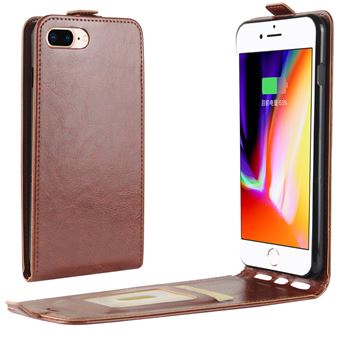 Capa de Couro Flipable WISETONY para Apple iPhone 7 Plus / 8Plus Castanho - 1