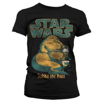 T-Shirt Senhora Star Wars Jabba The Hutt Preto Tamanho XL