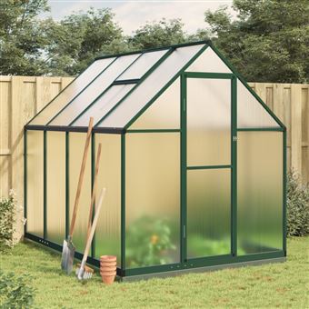 Estufa com estrutura base vidaXL | 224x169x202 cm | alumínio verde - 1