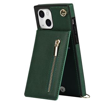 Capa e Tpu + Pu magunivers Anti-Riscos com Suporte de Pontapé | Ranhuras para Cartas e Cordão de Segurança Verde para Iphone 13 Mini 5.4'' - 1