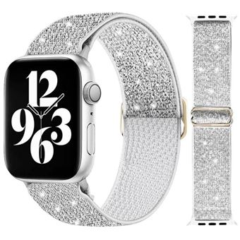 Bracelete em Nylon extensível com brilho Antiimpacto para Apple Watch Series 4 44mm | Prata - 1