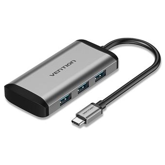 Docking Station Multifunções Vention Tipo-C para USB3.0 e PD Hub | 0.15 m - Cinzento Metalizado - 1