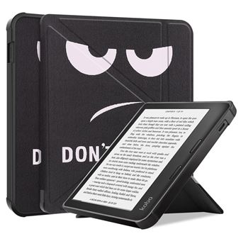 Capa PU padrão de origami, função de despertar/dormir automático com apoio, não me toque Magunivers para Kobo Libra 2 - 1