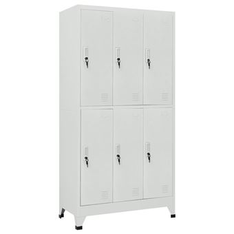 Cacifo vidaXL com 6 Compartimentos Aço 90x45x180cm Cinzento - 1
