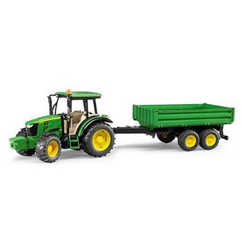 Brinquedo sobre rodas BRUDER John Deere 5115 M with tipping trailer | Verde, Amarelo - 1
