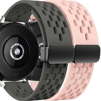Pack Antiimpacto 2x Bracelete SnapFlow para Garmin Vivoactive 4S | Cinzento e Rosa - 1