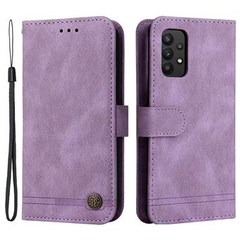 Capa PU + TPU com botão modelo de árvore de Suporte com Suporte Roxo para Samsung Galaxy A32 4G (EU Version) - 1