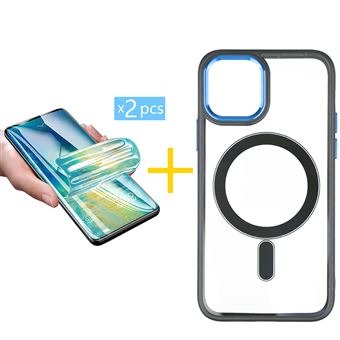 Pack 2 x Película de Hidrogel + Capa Accetel  Apple iPhone 14 Compatível com Magsafe Magnetic - Azul - 1