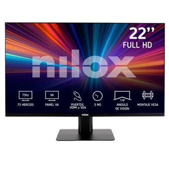 Monitor Nilox MONITOR 21.5" IPS 5MS VGA HDMI | LED | FHD | 5 ms | 75 Hz | 22" | F - 1