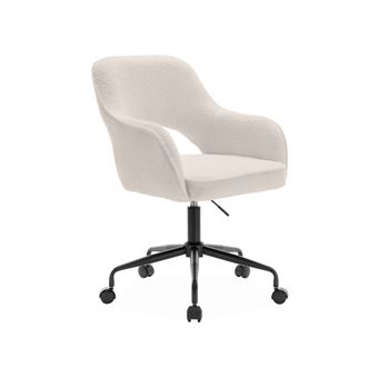 Cadeira de escritório boucle com rodízios sweeek | branco - 1