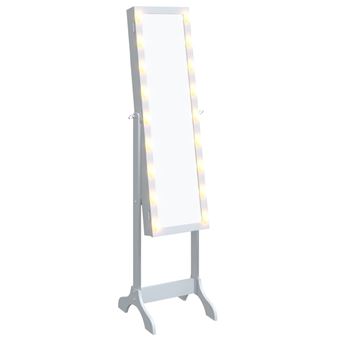 Espelho de Pé com luzes LED vidaXL | 34x37x146 cm - branco - 1