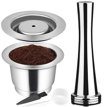 Pack Cápsula em aço inox reutilizável e compactador Antiimpacto para Nespresso Latíssima One - 1