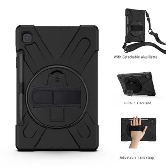 Capa Magunivers e Tpu Formato em X com Suporte Giratório de 360 ??° e Alça de Ombro Preto para Samsung Galaxy Tab S6 Lite - 1