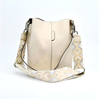 Bolsa Tiracolo SOTEIRA Venezia | Couro genuíno | Bege | 24x16,5x27,5 cm - 1
