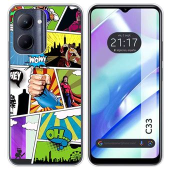 Capa Tumundosmartphone de silicone para Realme C33 desenhos de quadrinhos de design - 1