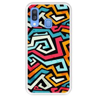 Capa Tpu Hapdey para Samsung Galaxy A40 2019 | Design Graffiti com Efeito Grunge - Transparente